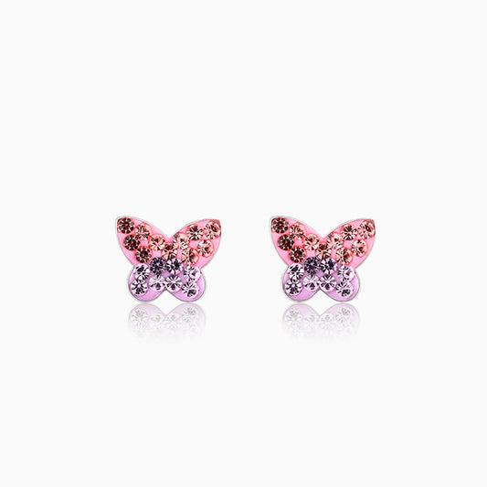 Silver Sparkly Butterfly Kids Earrings