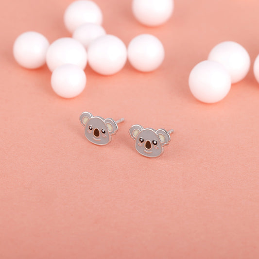 Silver Koala Bear Kids Earrings (4-12 yrs)