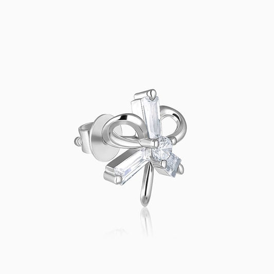 Silver Twisted Flower Earrings