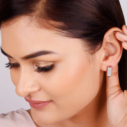 Rose Gold Elegant Cylinder Earrings