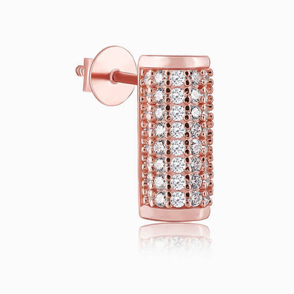 Rose Gold Elegant Cylinder Earrings