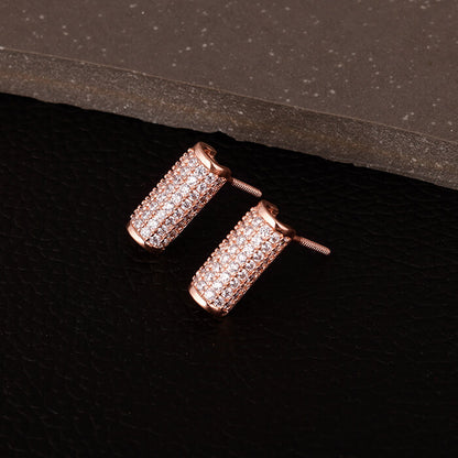 Rose Gold Elegant Cylinder Earrings