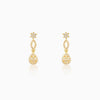 Golden Zircon Shine Elegant Earrings