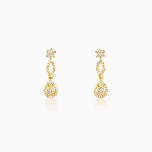 Golden Zircon Shine Elegant Earrings