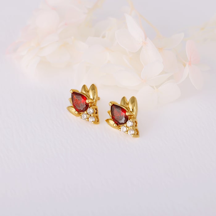 Golden Blooming Beauty Stud Earrings