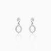 Silver Hollow Zircon Drop Studs