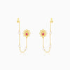 Golden Lotus Pearl Earrings