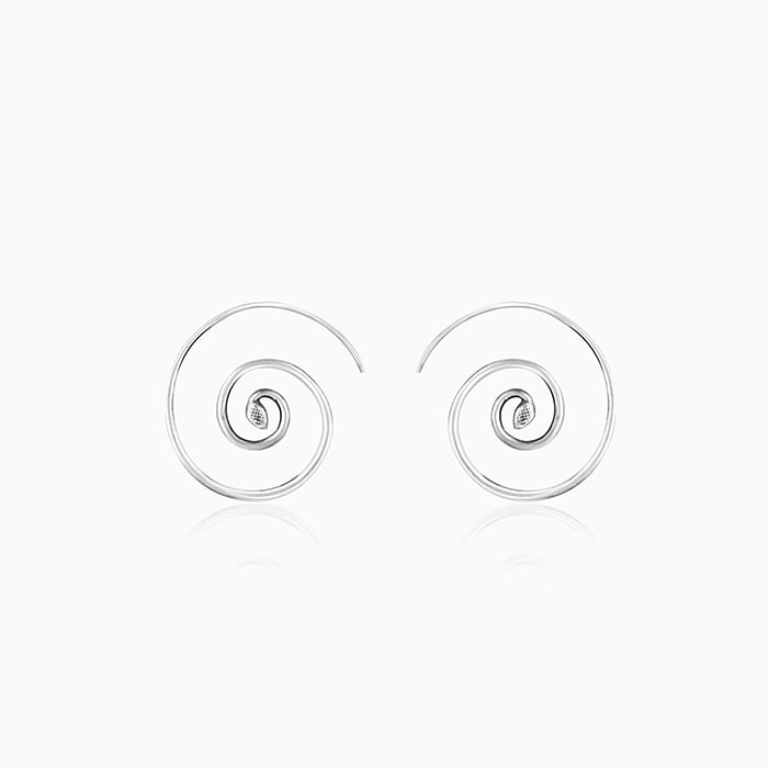 Oxidised Silver Swirling Earrings