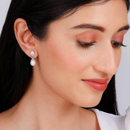 Silver Classic Pearl Earrings