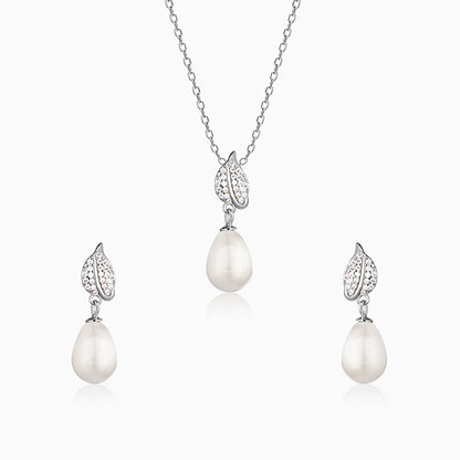 Silver Classic Pearl Set