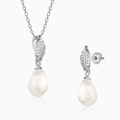 Silver Classic Pearl Set