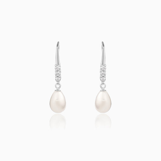 Anushka Sharma Silver Drops of Pearl Earrings