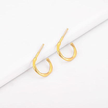 Golden Sickle Hoop Earrings