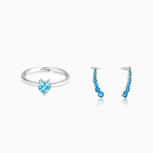 Silver Aqua Blue Set