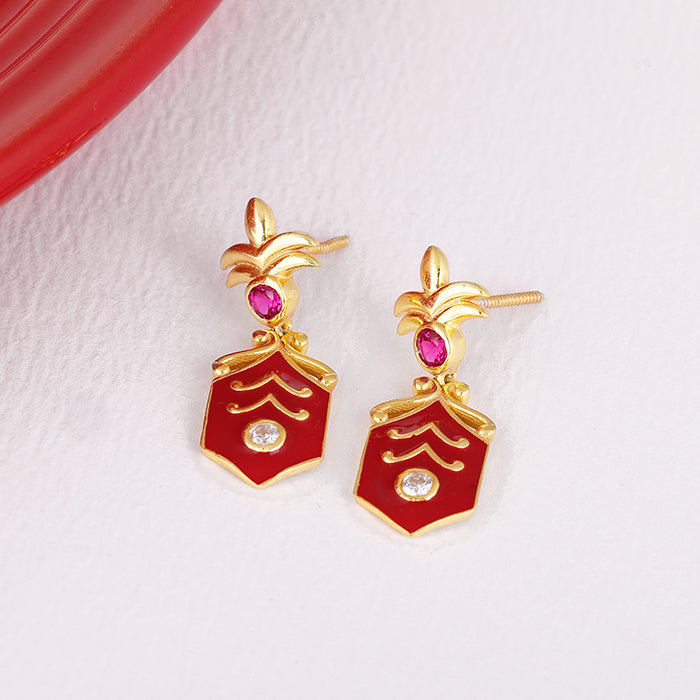 Golden Royal Dangling Earrings