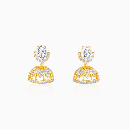Golden Oval Stud Classic Jhumki
