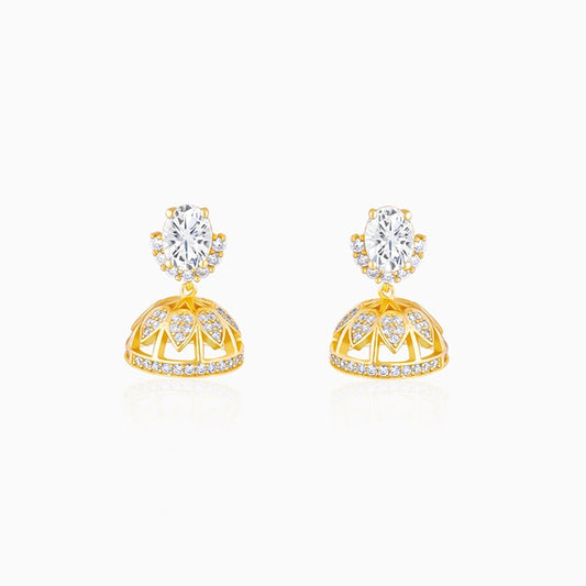 Golden Oval Stud Classic Jhumki