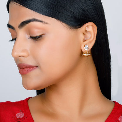 Golden Oval Stud Classic Jhumki