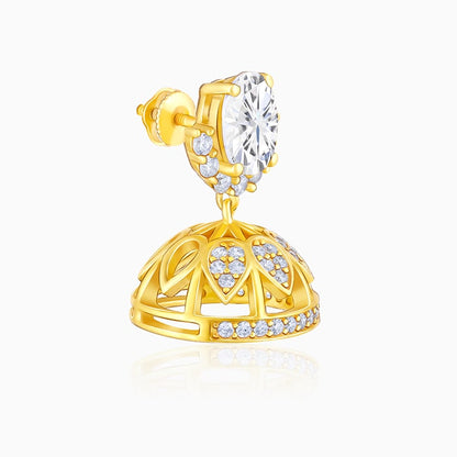 Golden Oval Stud Classic Jhumki