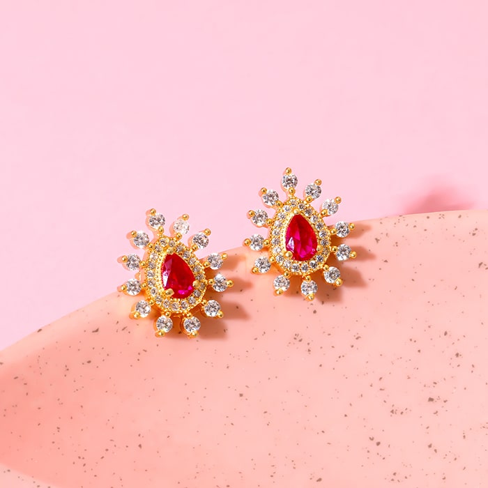 Golden Prime Pink Earrings