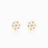 Golden Sparkly Swirl Firecracker Stud Earrings