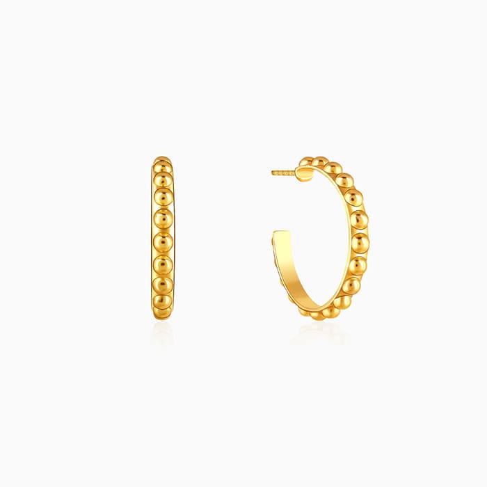 Golden Beaded Hoop Earrings