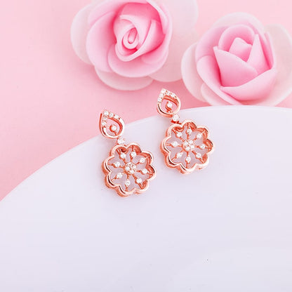 Rose Gold Floral Elegance Earrings