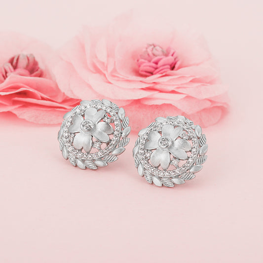 Silver Primrose Earrings