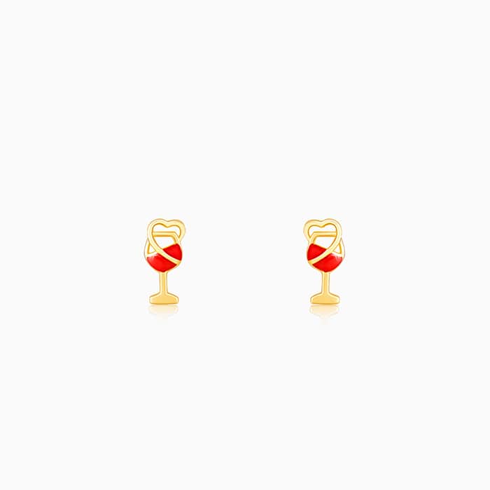 The Golden Wine Love Stud Earrings