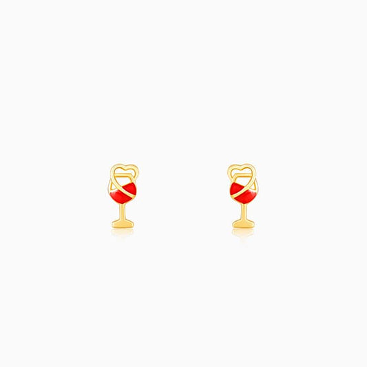 The Golden Wine Love Stud Earrings