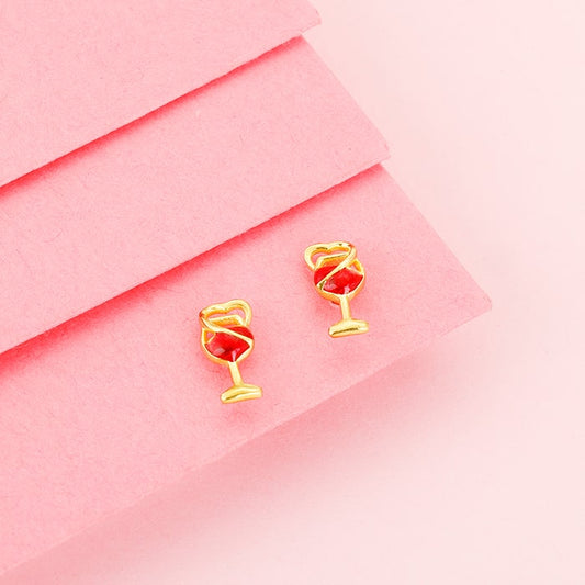 The Golden Wine Love Stud Earrings