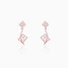 Rose Gold Zircon Studded Twig Earrings