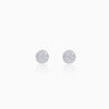 Silver Round Zircon Stud Earrings