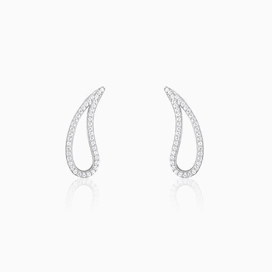 Silver Soft Petal Earrings