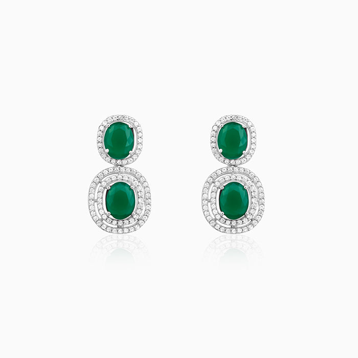 Silver Lovesick Green Earrings - Image 1