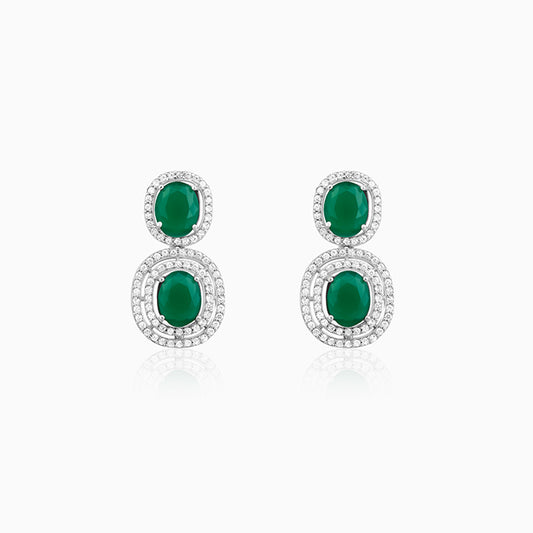 Silver Lovesick Green Earrings