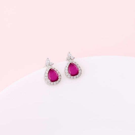 Silver Zircon Ballentine Earrings