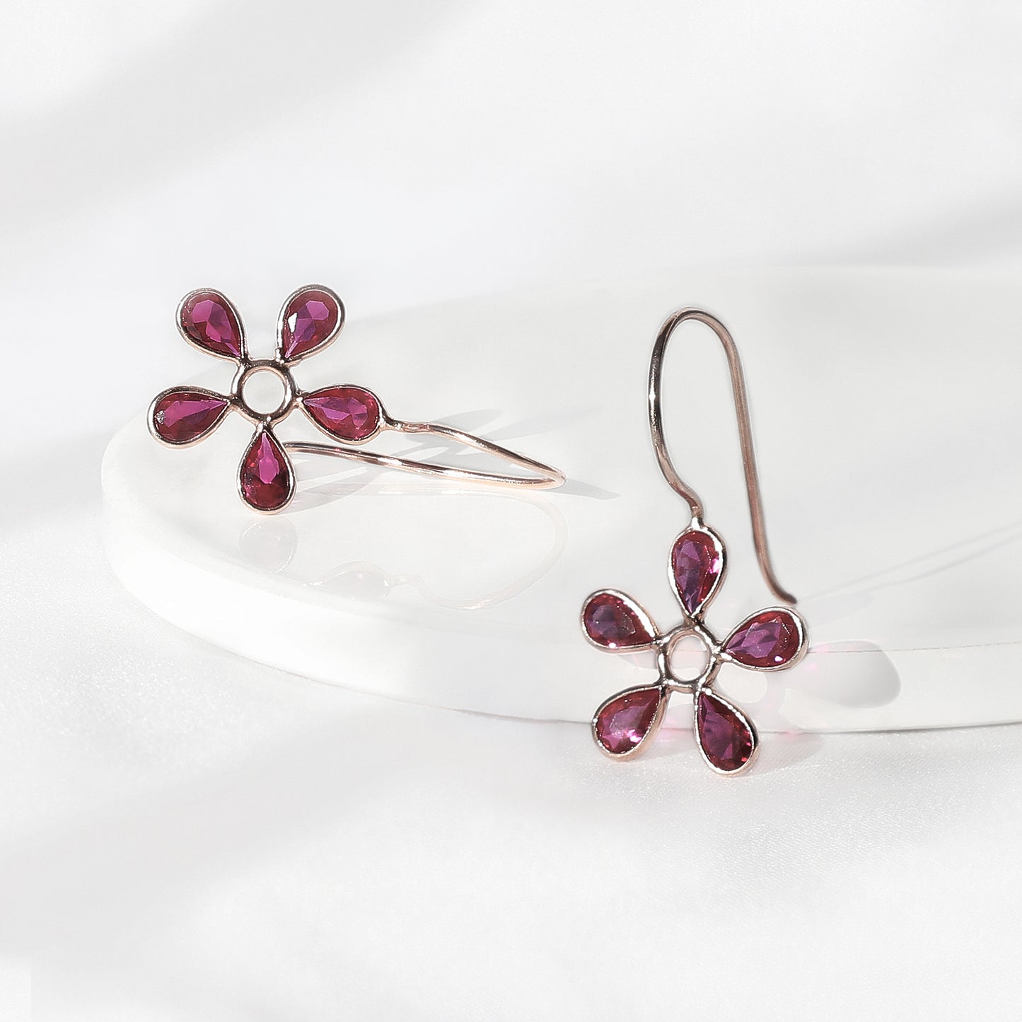 Rose Gold Cherry Blossom Earrings