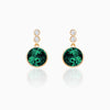 Golden Emerald Green Sphere Earrings