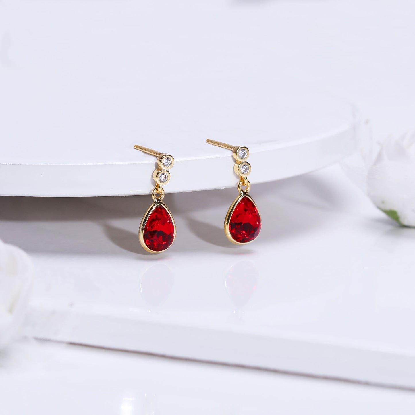 Golden Royal Red Earrings