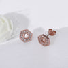 Rose Gold Hexagon Geometry Earrings