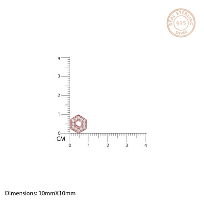 Rose Gold Hexagon Geometry Earrings