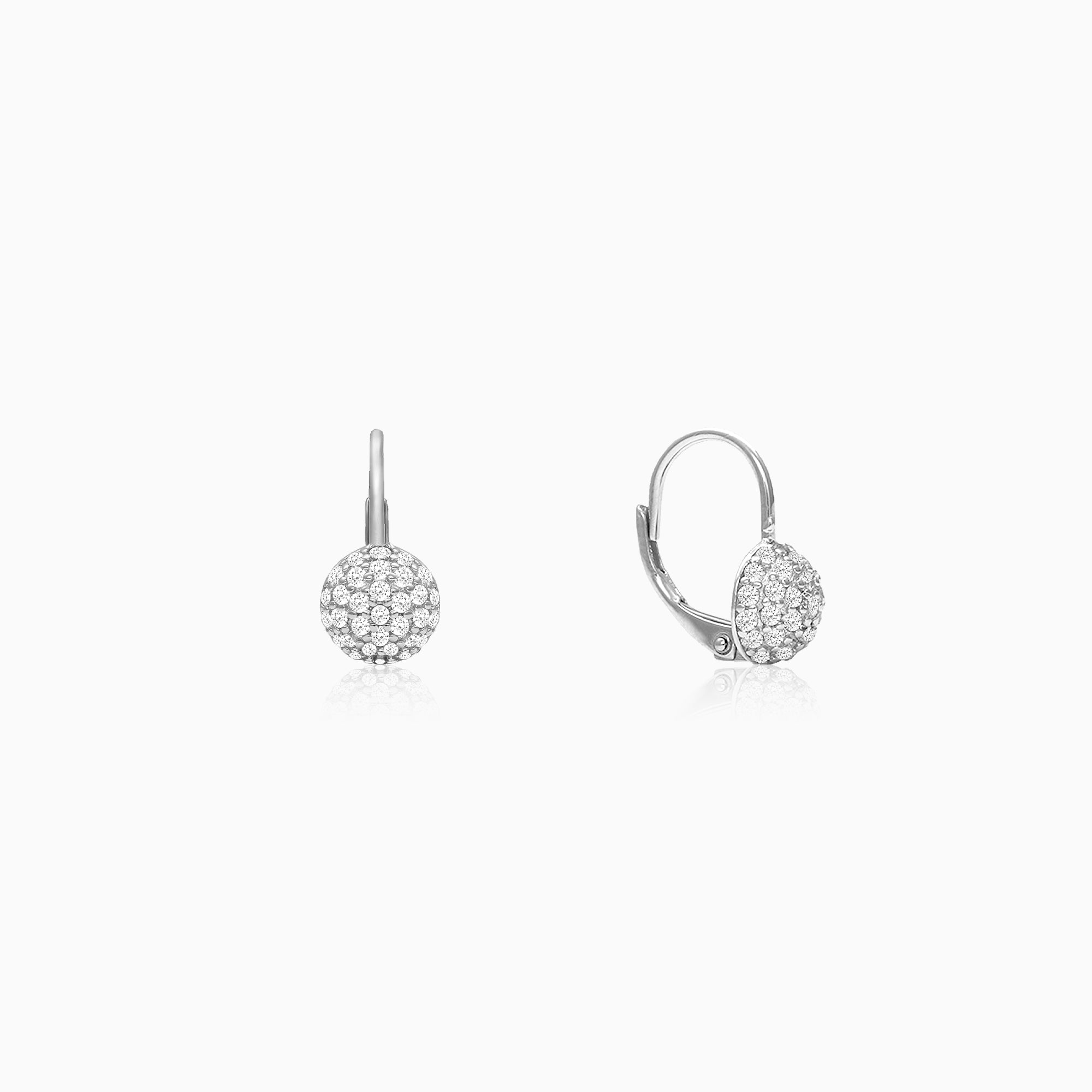 Silver Zircon Sparkle Drop Earrings - Image 1