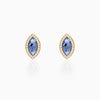 Golden Sapphire Blue Marquise Earrings