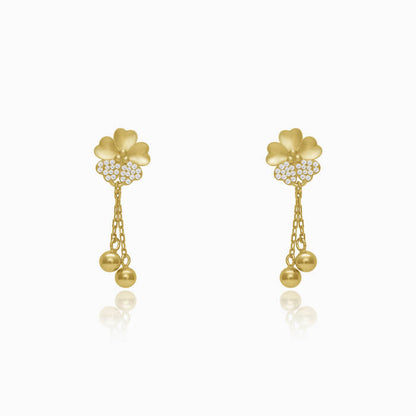 Golden Clover Dangle Earrings