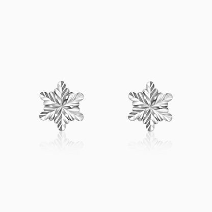 Silver Charming Snowflake Earrings