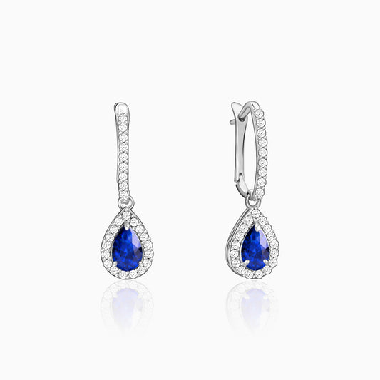 Silver Persian Blue Drop Earrings