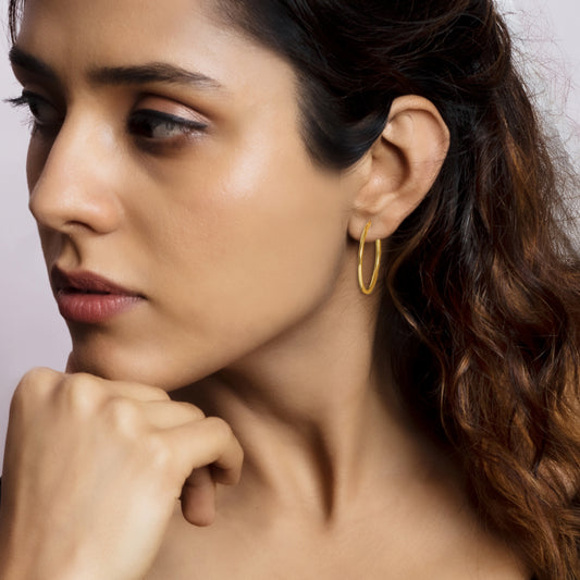 Golden Classic Hoop Earrings - 30mm