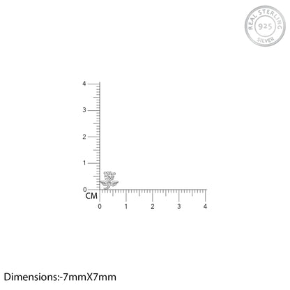 Silver Zircon Flower Bud Earrings