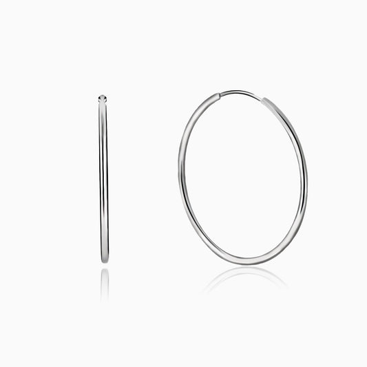 Silver Classic Hoop Earrings - 52mm